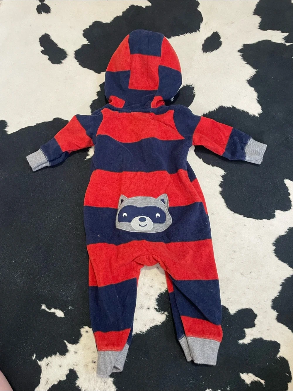 2/$12 Carters Stripped Jumpsuit with Raccoon